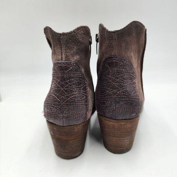 Marc Fisher Womens Brown Burnished Suede Contrast Stefani Western Bootie Size 9M - Picture 4 of 7